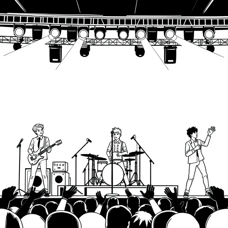 1D band performing on stage