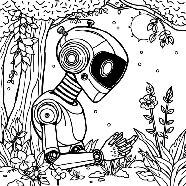 AI interacting with nature
