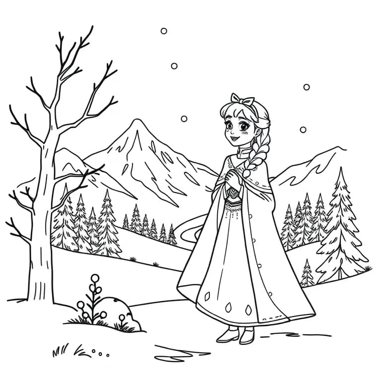 Anna enjoying a snowy landscape