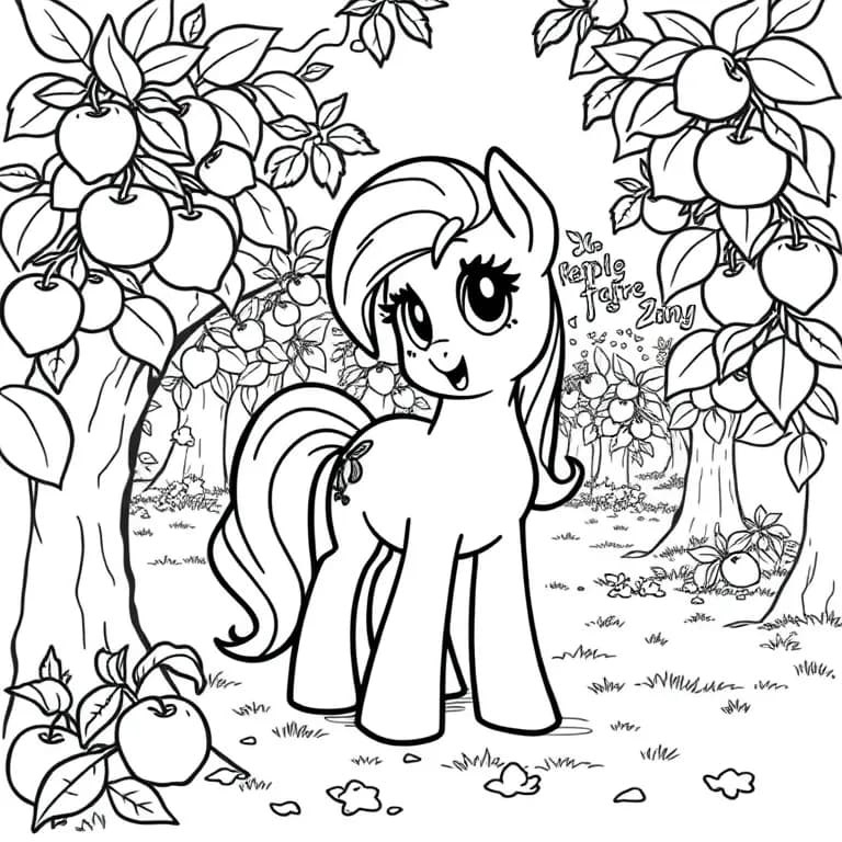 Applejack in an apple orchard