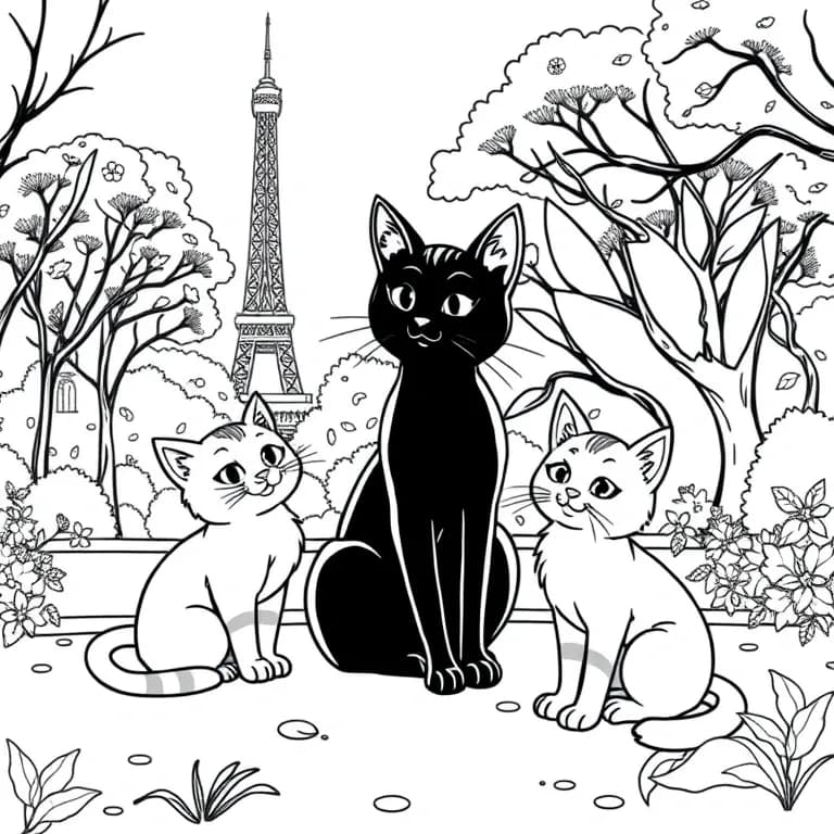 Aristocats playing in Paris park