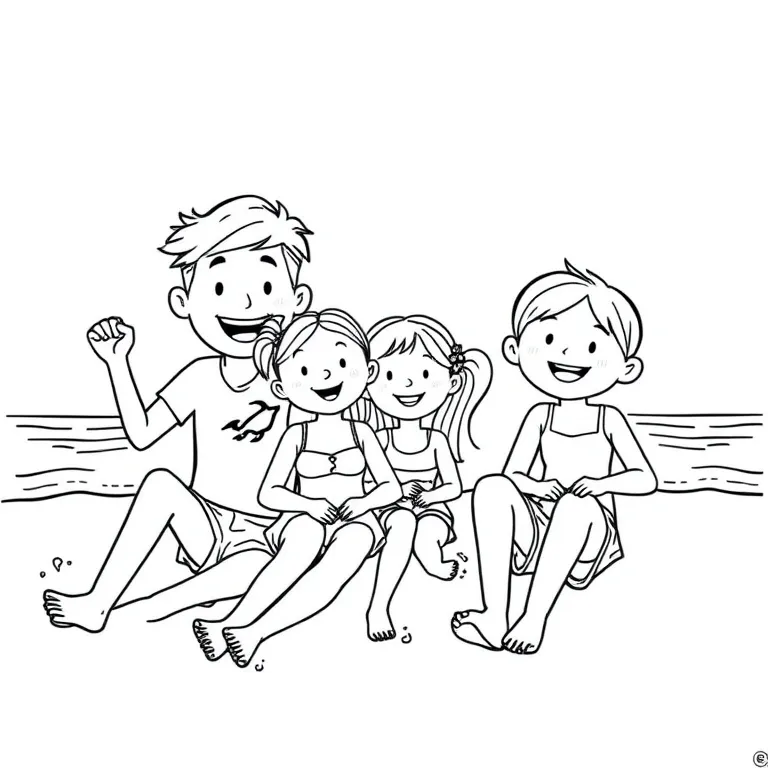 Best family enjoying a beach day