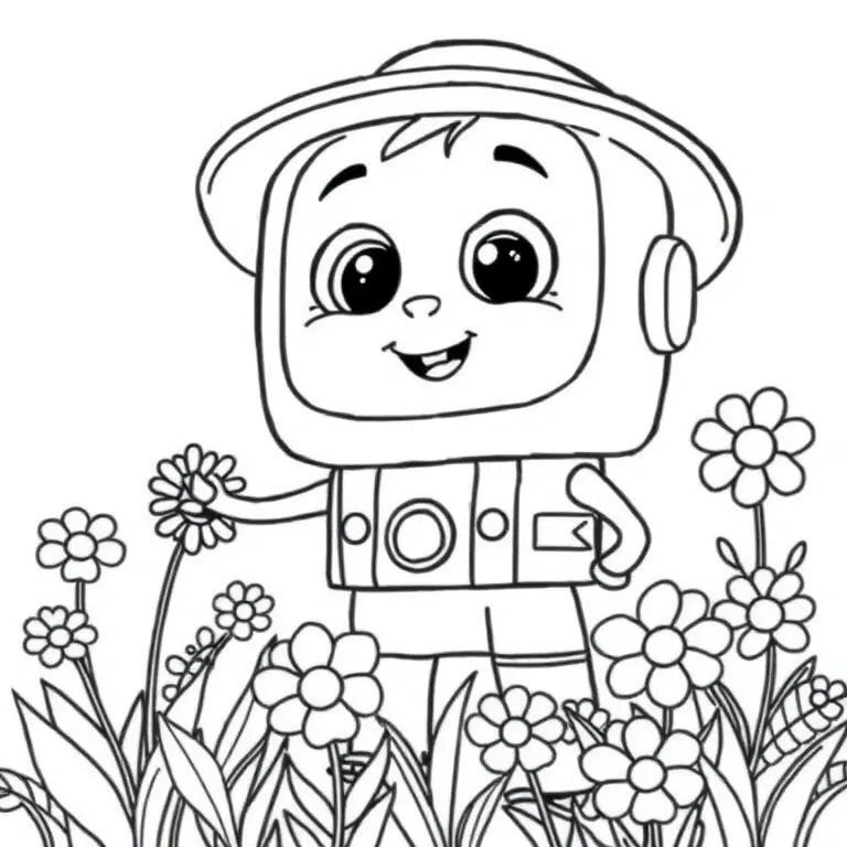 Bob in a garden with flowers