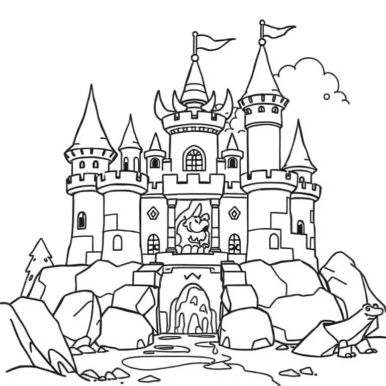 Bowser's castle with lava pits