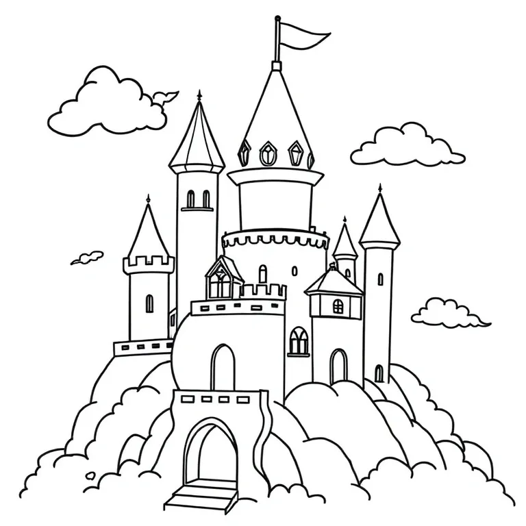 Whimsical cloud castle