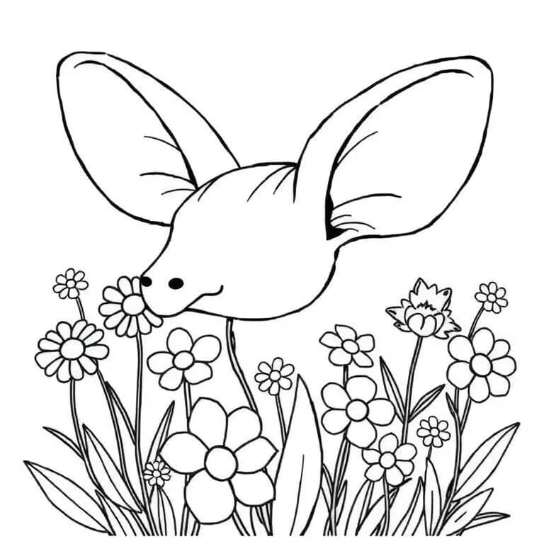 Whimsical ear garden with flowers