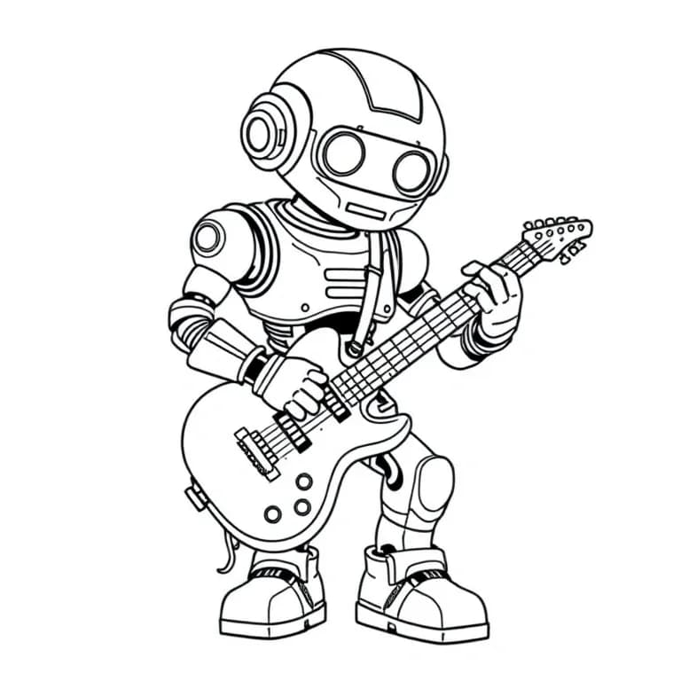 robot playing guitar