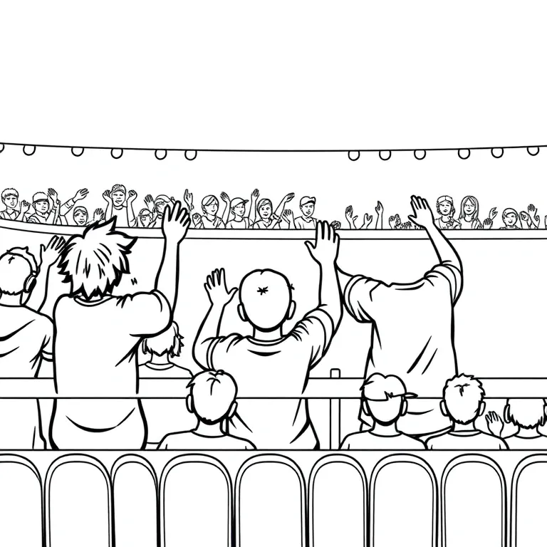 Spectators cheering at the grandstand