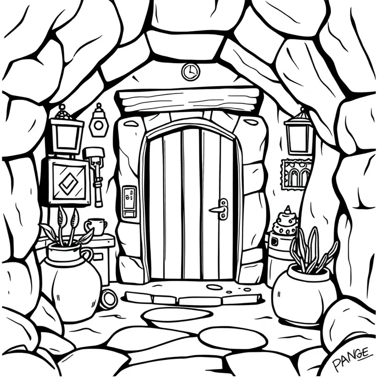 Gangster hideout with secret door