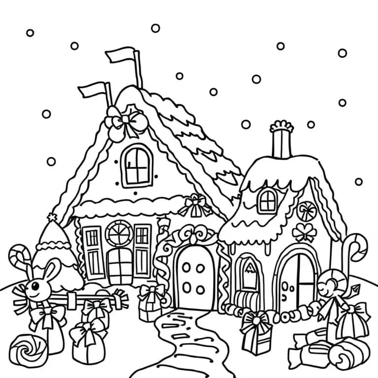 Candy-filled gingerbread village