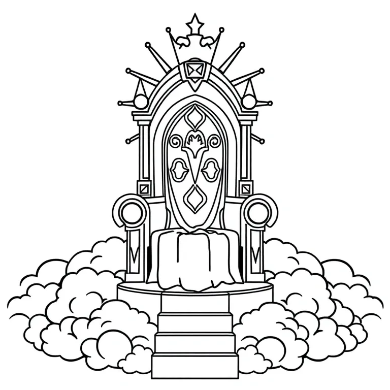 A celestial throne surrounded by clouds