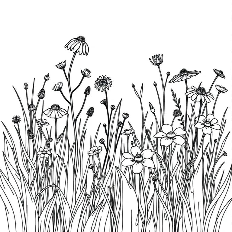 A meadow with wildflowers