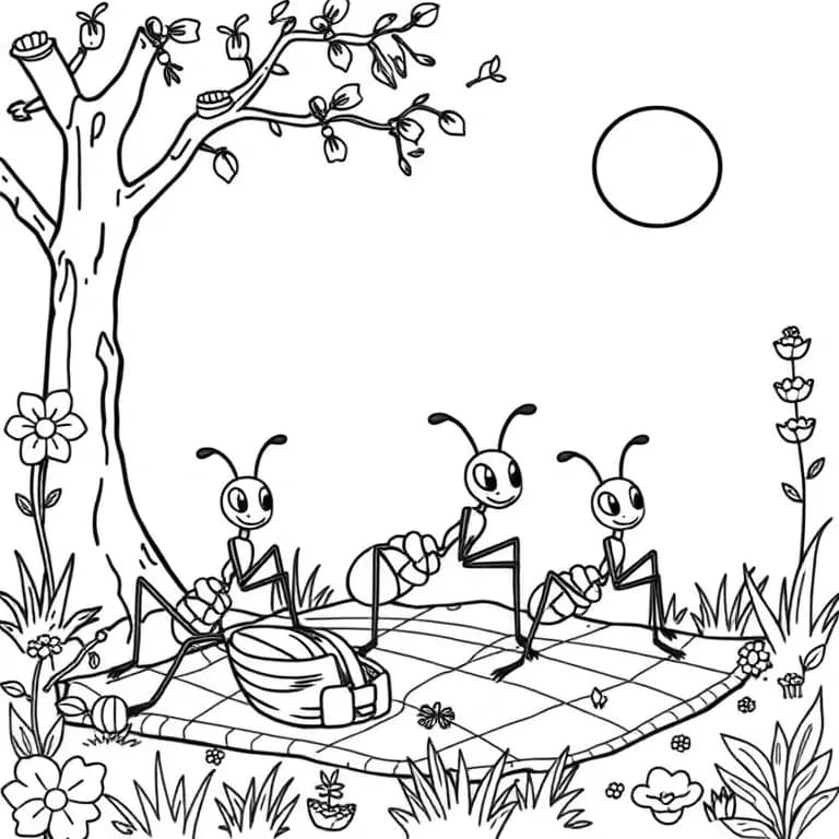 Ants marching on a picnic