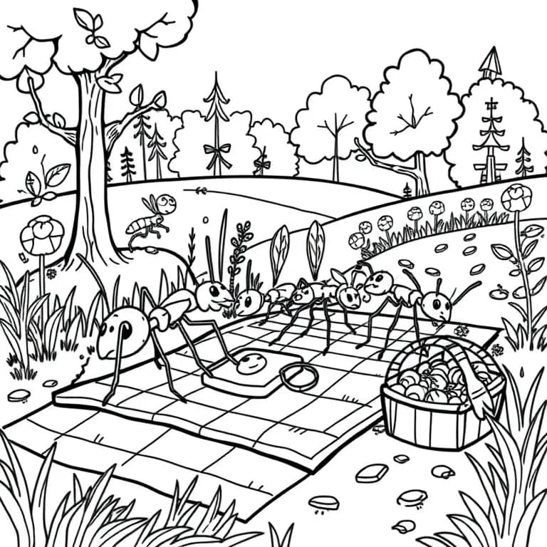 Ants marching on a picnic