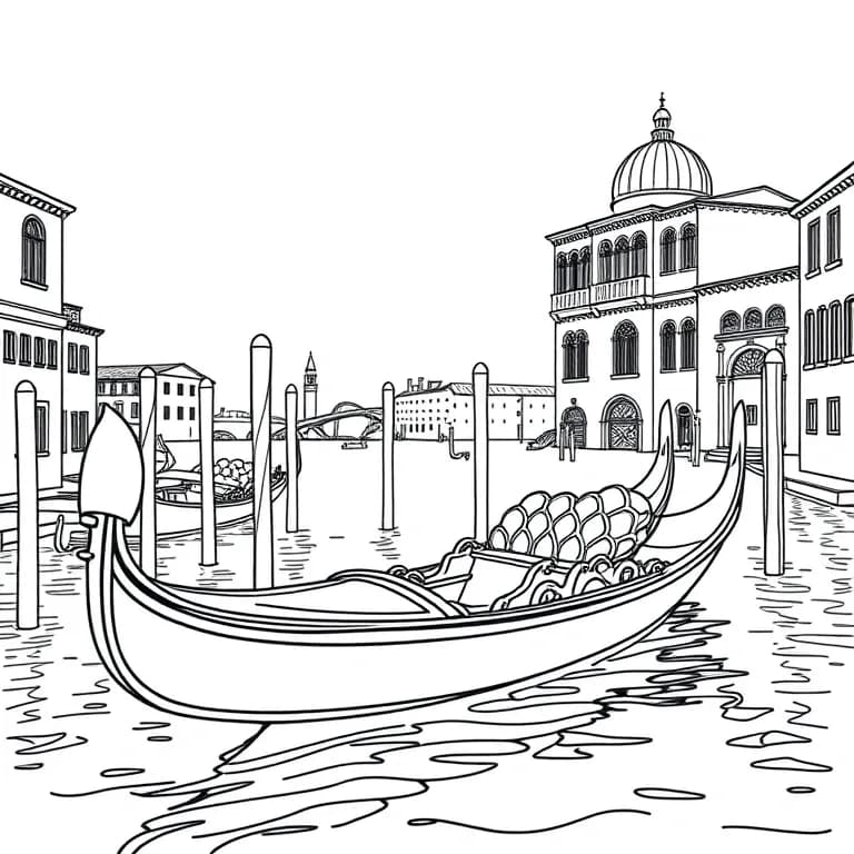 Venetian gondola on tranquil waters
