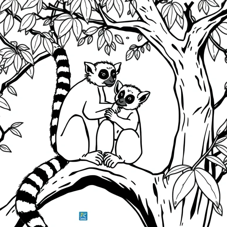 Lemurs playing in a tree