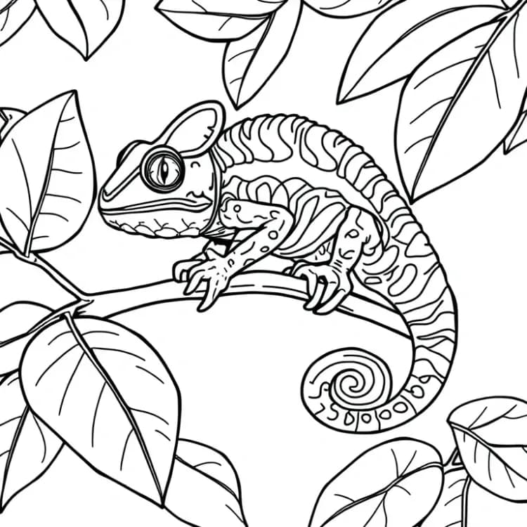 Chameleon Coloring Pages