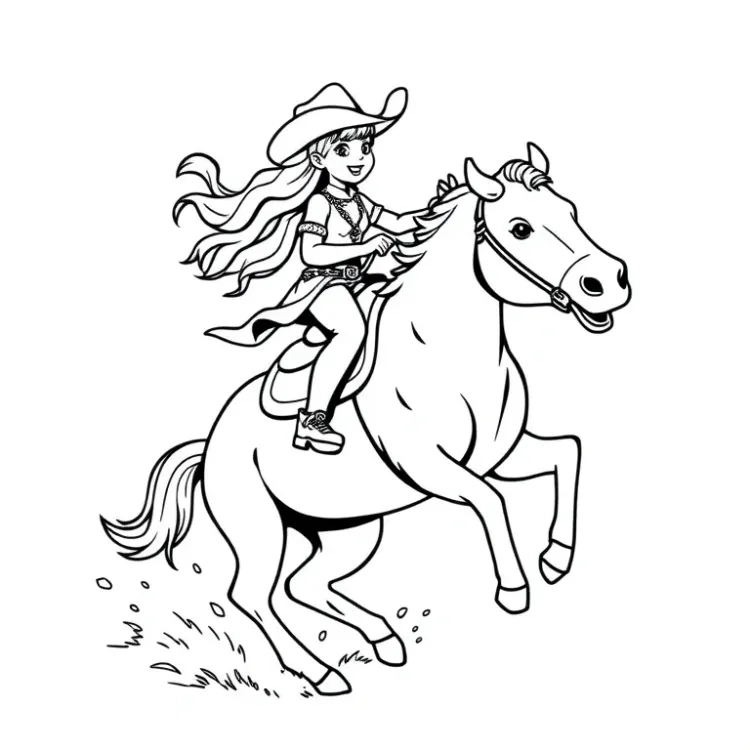 Cowgirl Coloring Pages