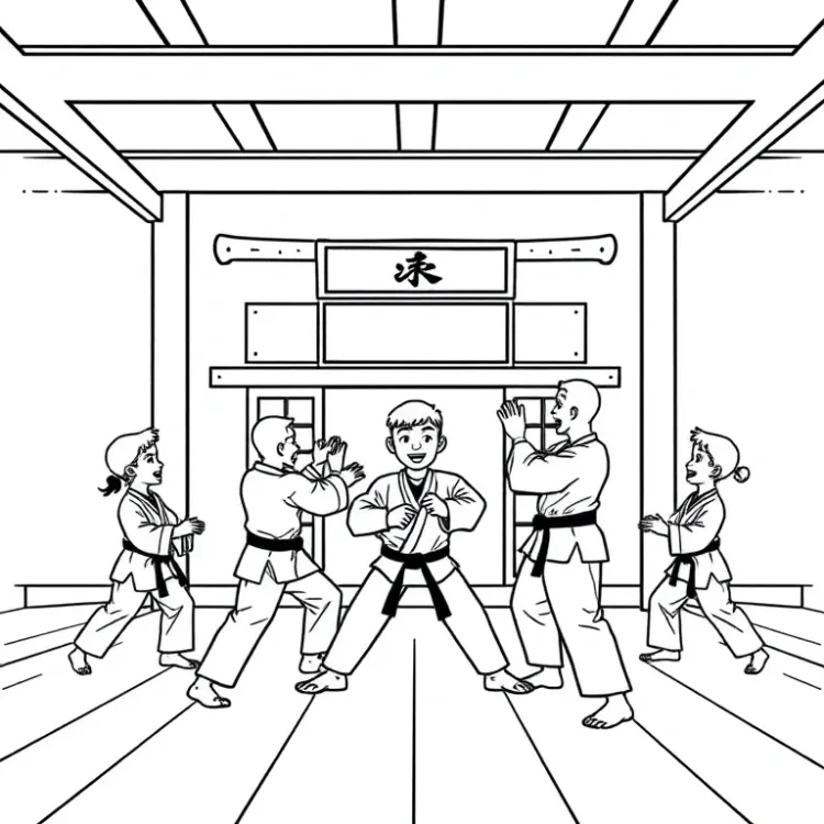 Karate Coloring Pages