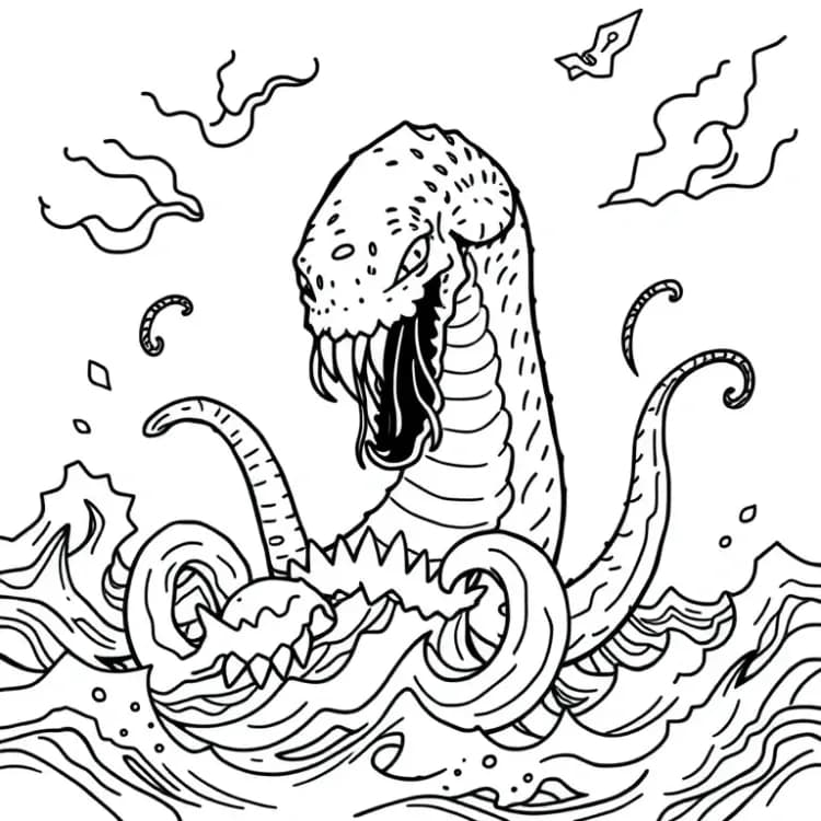 Kraken Coloring Pages