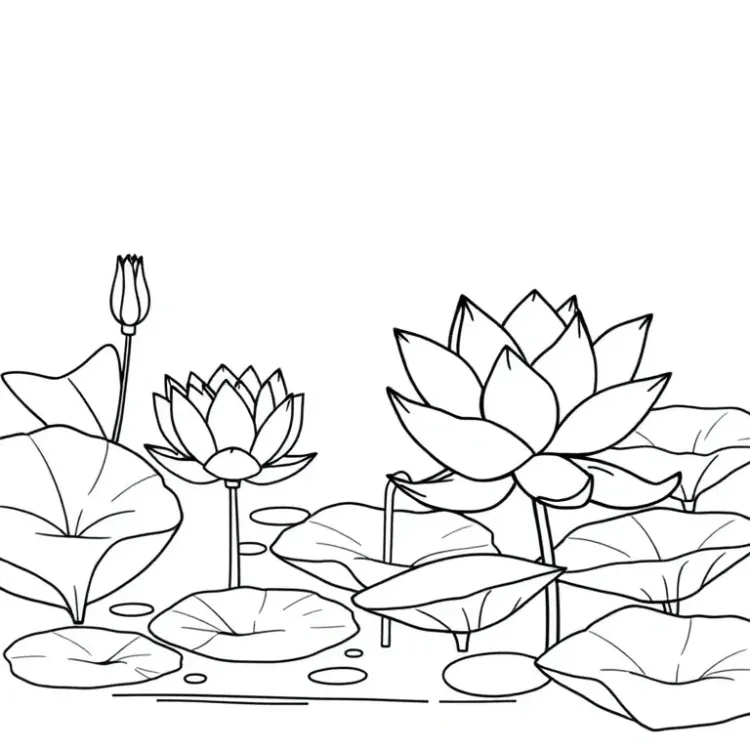 Lotus Coloring Pages