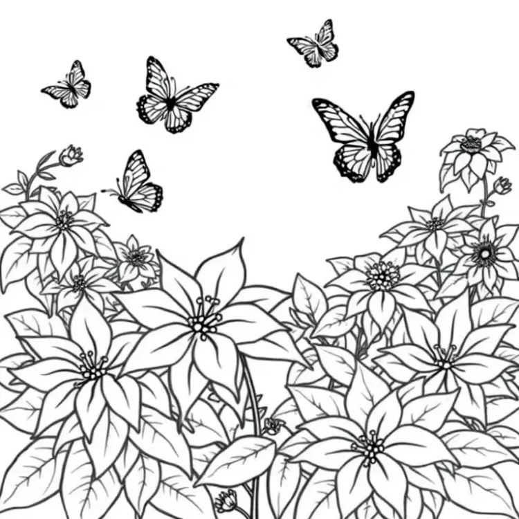Poinsettia Coloring Pages