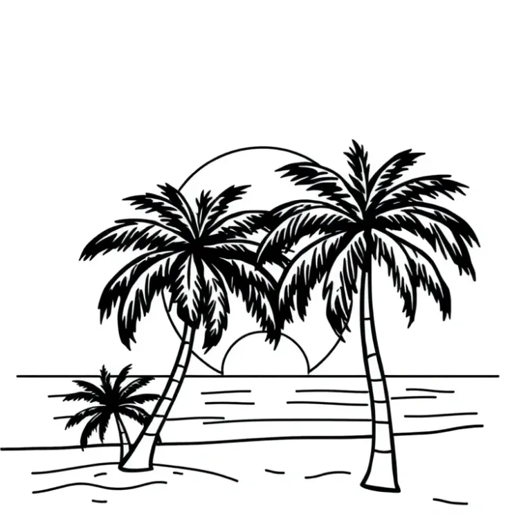 Sunset Coloring Pages