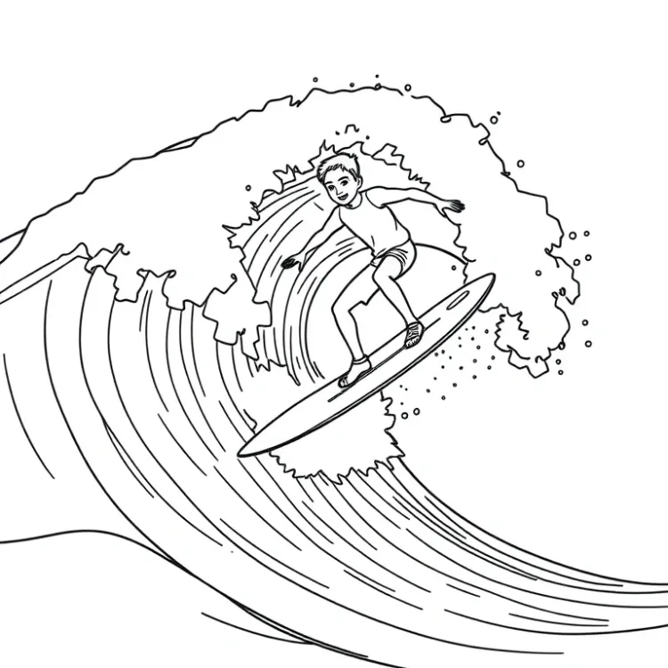 Surfing Coloring Pages