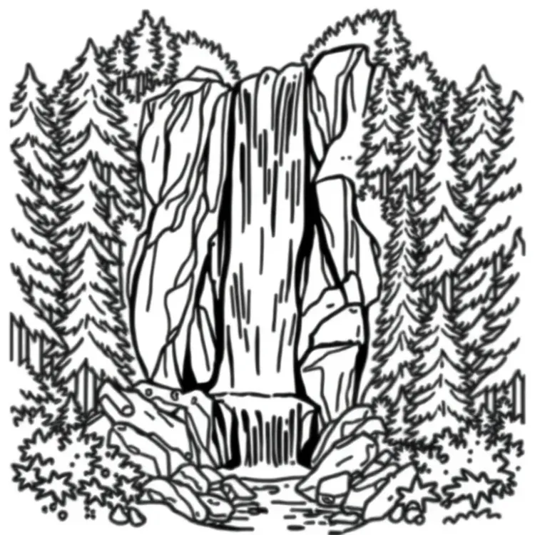 Waterfall Coloring Pages
