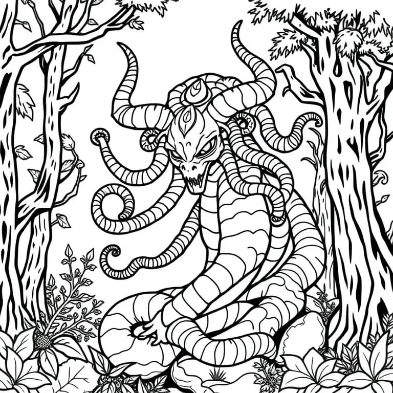 Medusa in a mystical forest
