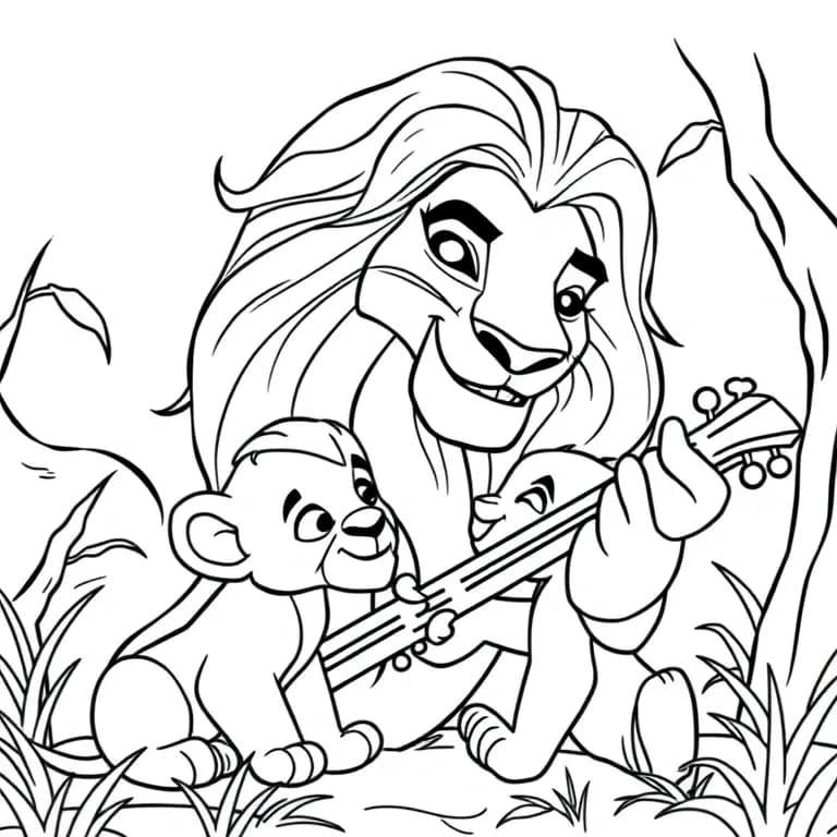 Mufasa with Simba playing