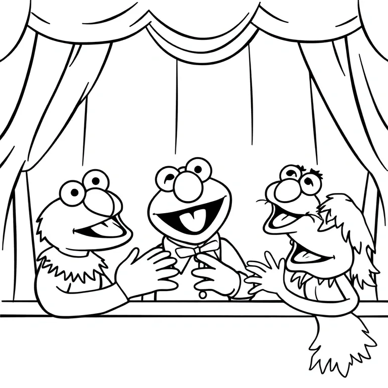 Muppet puppet show in a theater
