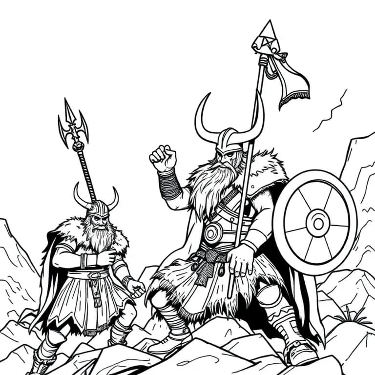 Norse warriors in Valhalla