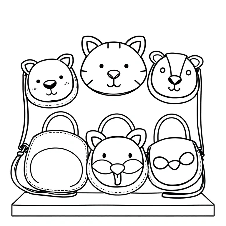 Animal-shaped purses on display