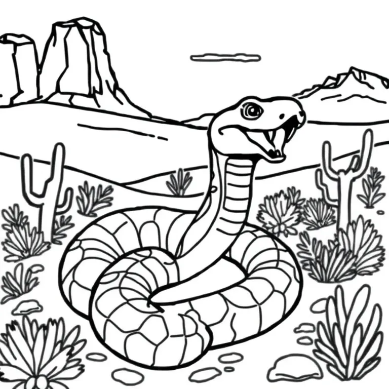 Rattlesnake in desert landscape