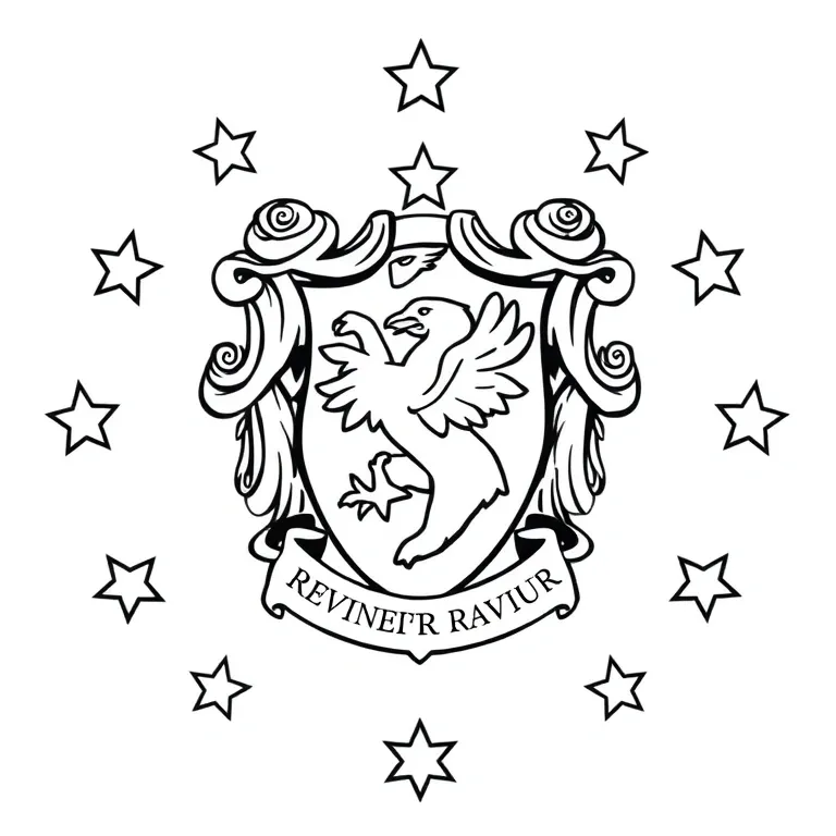 Ravenclaw crest surrounded by stars