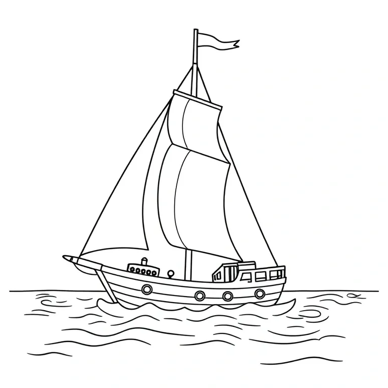 Sailing ship on the sea