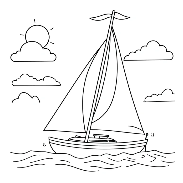 Sailboat racing on a sunny day
