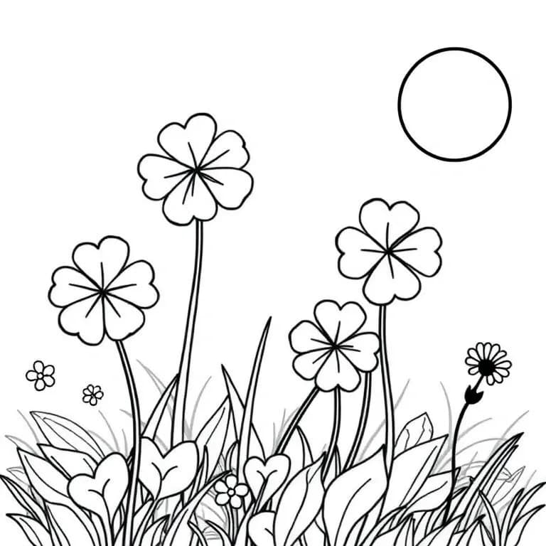 Shamrocks in a sunny meadow