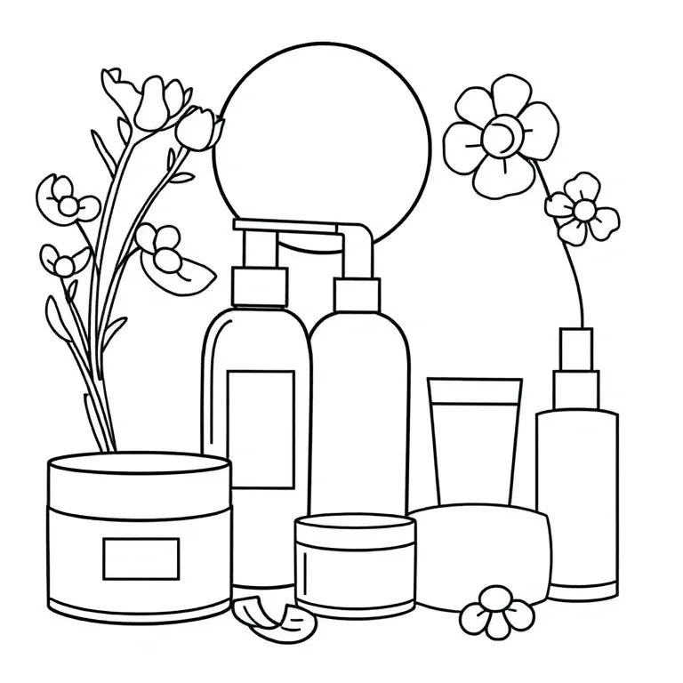 A skincare routine with products