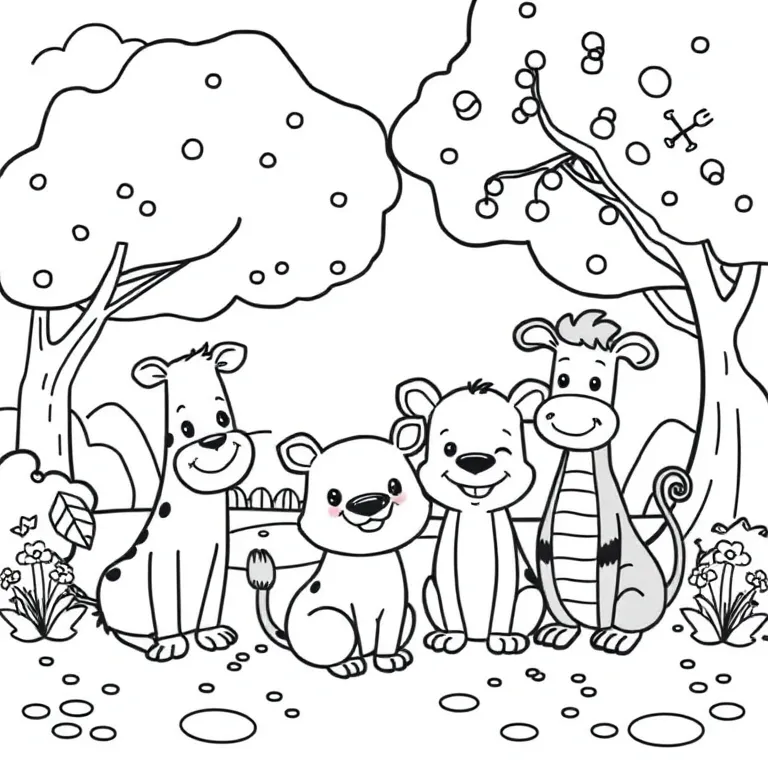 smiling animals in a park